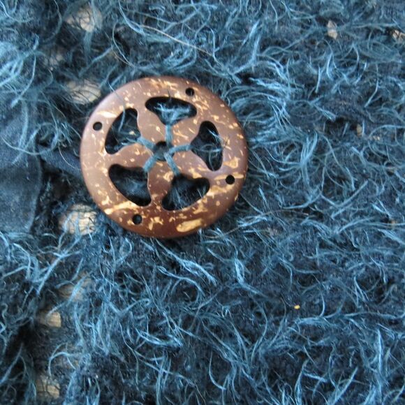 Kaktus Women's Open Knit Kimono Cardigan Dark Teal XL EUC - Picture 9 of 12